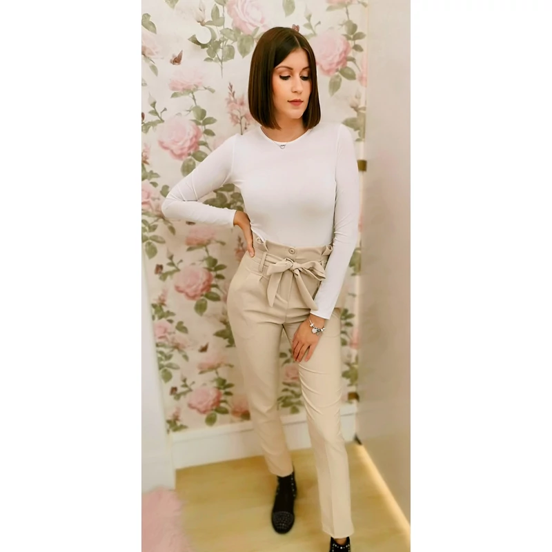 Bézs megkötős nadrág